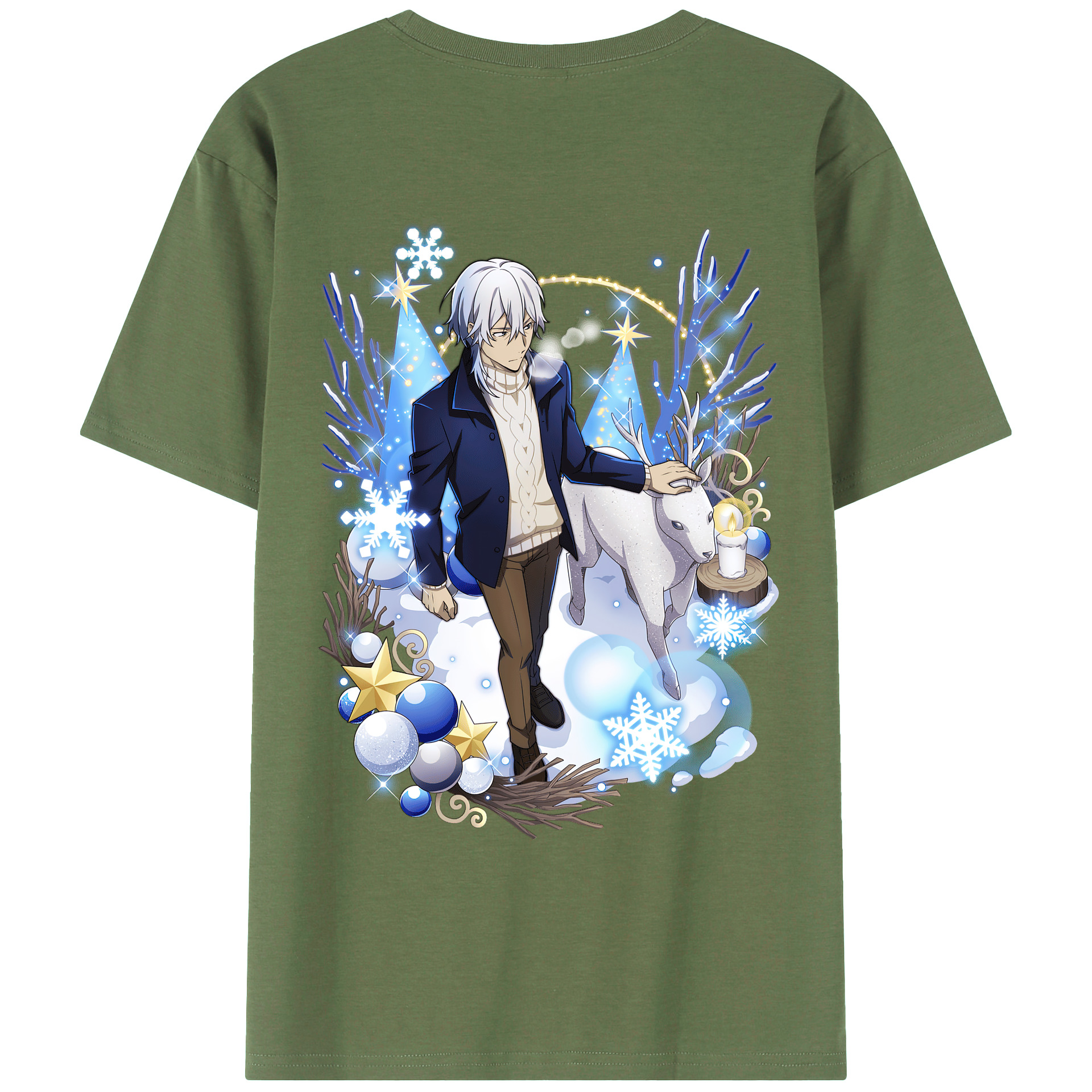 （画像用） 文豪ストレイドッグス Bungo Stray Dogs 綿100％ メンズ半袖Tシャツ（バックプリント） 通気性